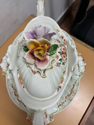 centro de mesa porcelana antiguo