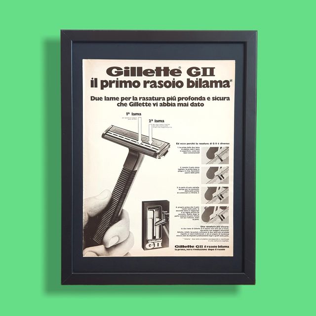Pubblicità originale poster vintage Gillette GII