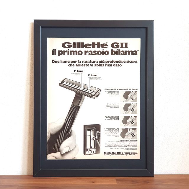 Pubblicità originale poster vintage Gillette GII