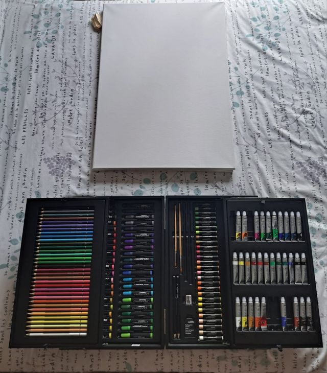 Maletín de pinturas + lienzos