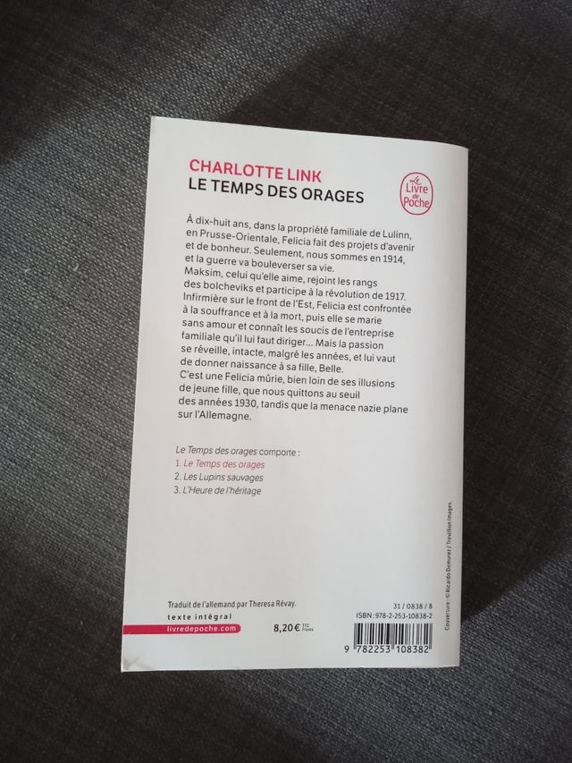 LIBRO: Le temps des orages. Charlotte Link