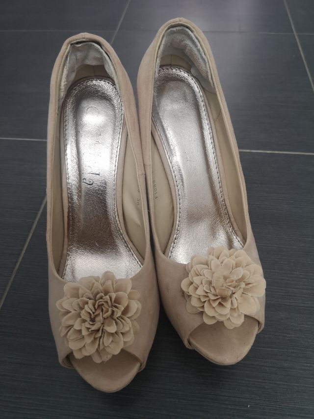 Zapatos fiesta, color rosa palo,talla 38