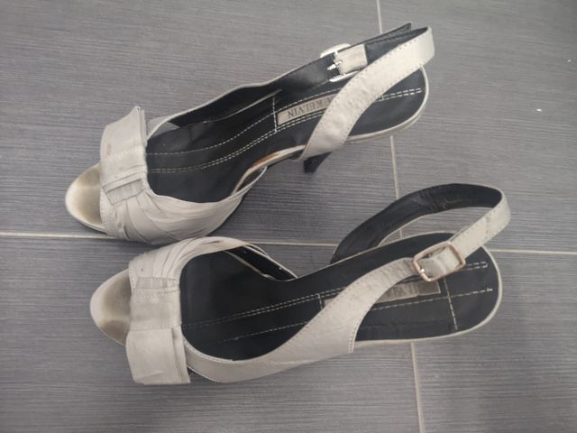 Zapatos fiesta, plata talla 37