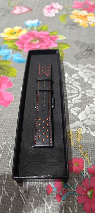 iBazal - Correa de cuero Schwarz/Orange