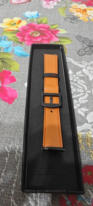 iBazal - Correa de cuero Schwarz/Orange
