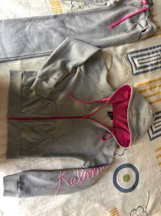 Chándal niña kelme gris y rosa