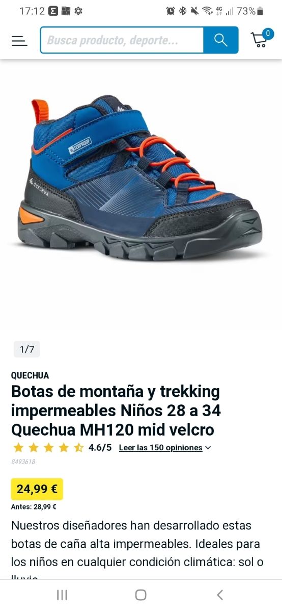 Botas de montaña y treking impermeable (T 34)