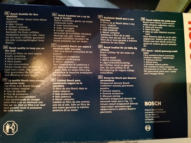 Filtro de aire -BOSCH - F 026 400 220