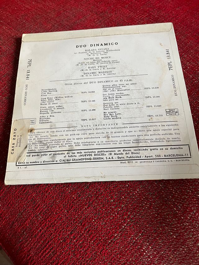 Disco single Duo Dinámico