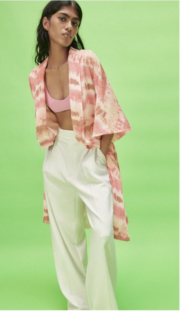 👘 Kimono cinturón tie dye 🤎💗 ZARA * talla M-L