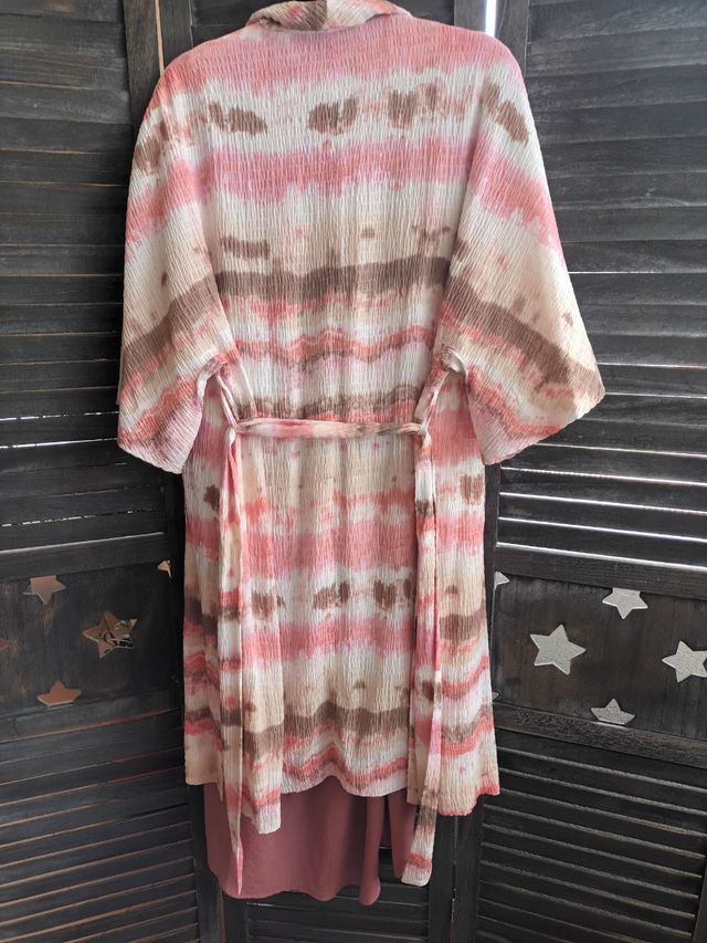 👘 Kimono cinturón tie dye 🤎💗 ZARA * talla M-L