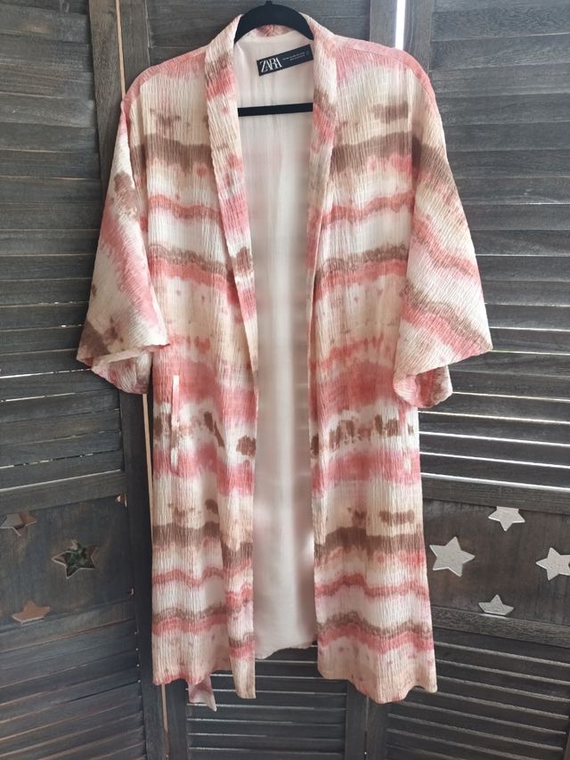 👘 Kimono cinturón tie dye 🤎💗 ZARA * talla M-L