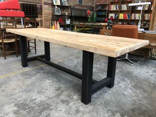 Mesa rústica madera maciza 2 metros