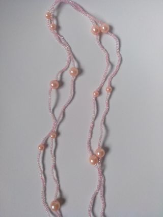 Collar largo de perlas rosita perlada