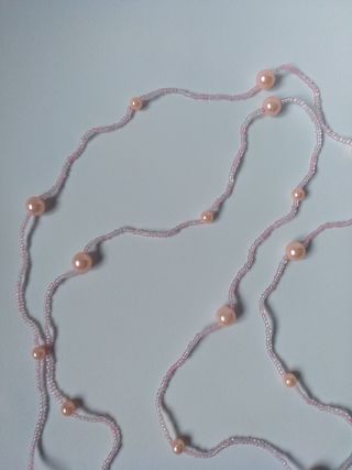 Collar largo de perlas rosita perlada