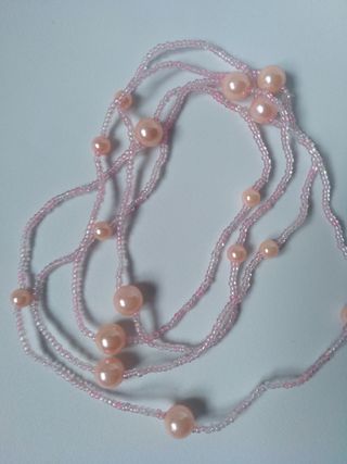 Collar largo de perlas rosita perlada