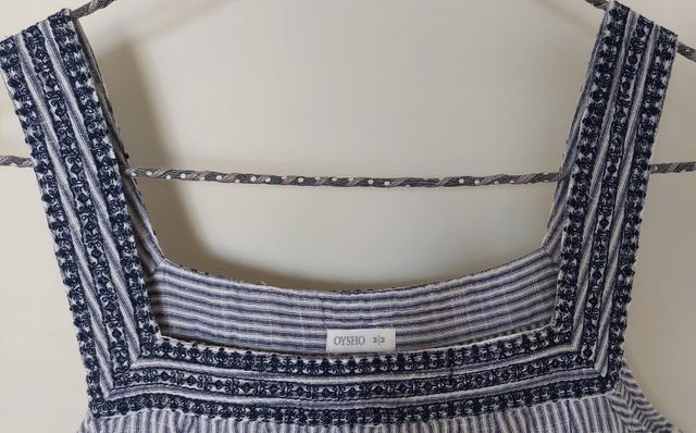 Top gris/azul Oysho talla M