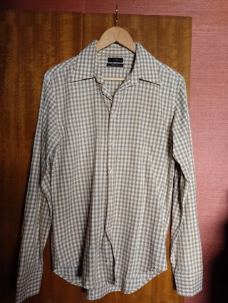 Camisa de cuadros camel de Zara de chico / hombre