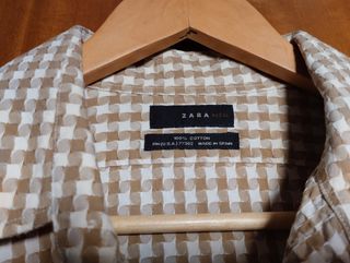 Camisa de cuadros camel de Zara de chico / hombre