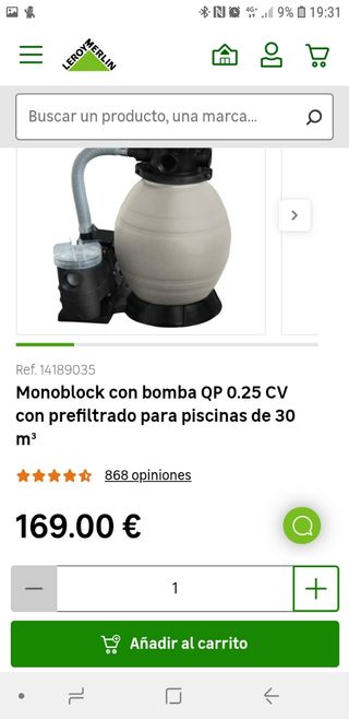 Piscina y Sistema de filtrado