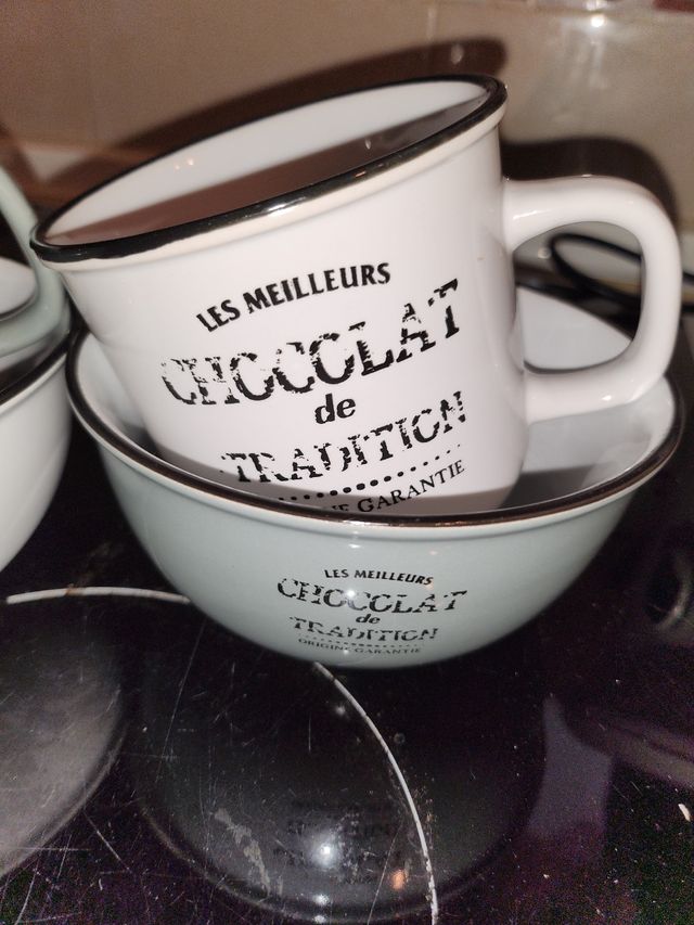 2 tazas + 2 boles estilo vintage 