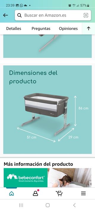 Mini cuna colecho bebeconfort