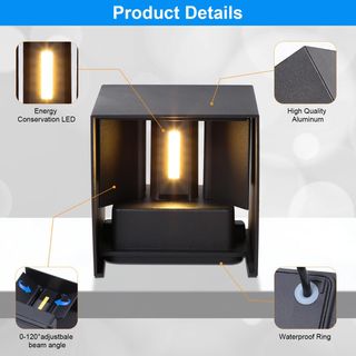 4 Apliques luz pared 3000K 10W NUEVO