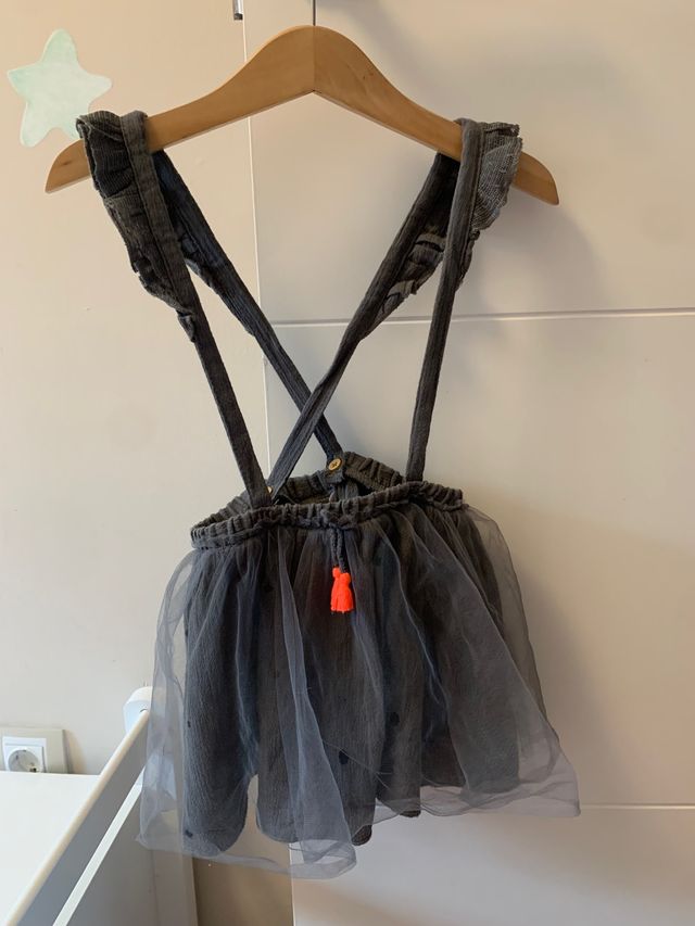Falda de tul con tirantes para niña.Talla 2/3 años