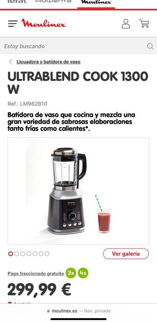 Batidora/Licuadora de vaso Moulinex