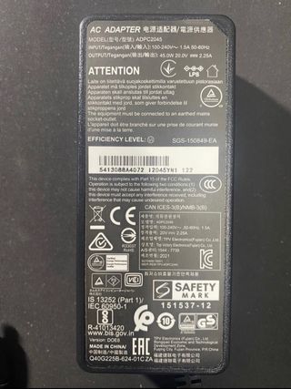 Cargador monitor MSI 45w