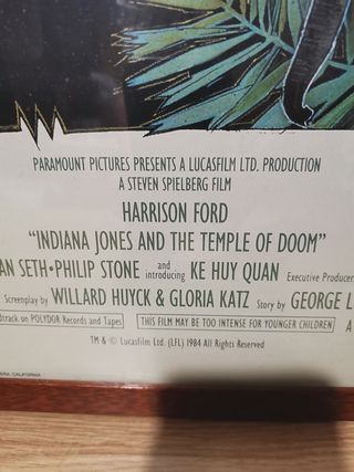 Cartel original, USA. Indiana Jones.