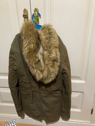 Parka mujer verde militar con forro