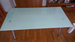 Mesa despacho vidrio templado