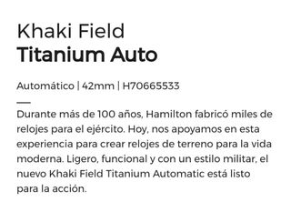 Hamilton Khaki Field de Titanio.