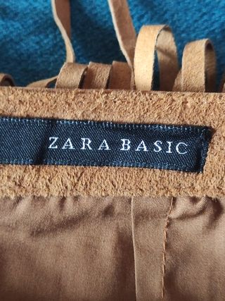 Falda flecos de piel gamuza