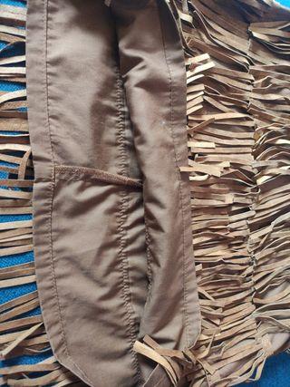 Falda flecos de piel gamuza