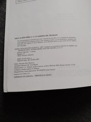 Cuaderno de trabajo de educación física 