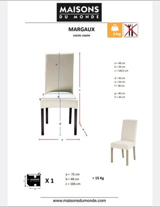 2 Sillas Margaux de Maison Du Monde