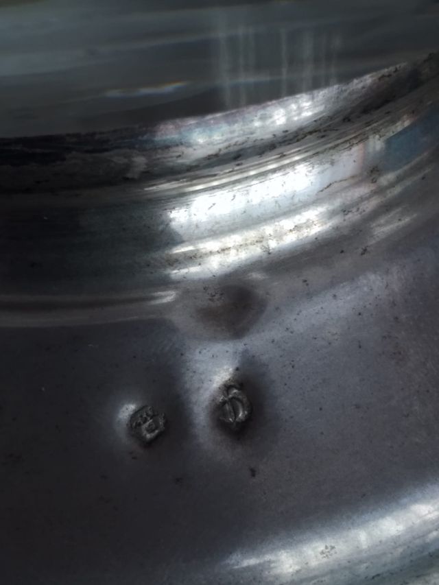 Jarrón de cristal y plata