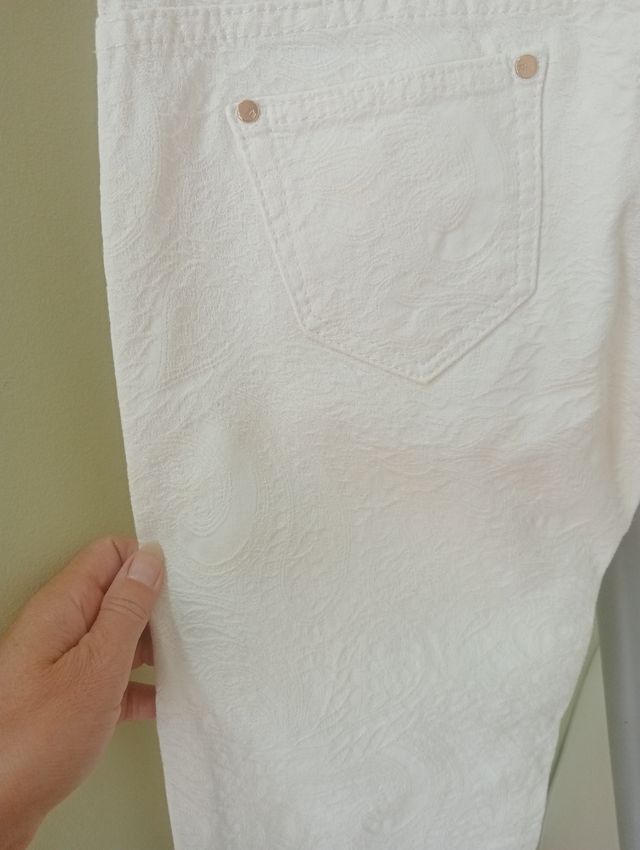 Pantalón blanco damasco