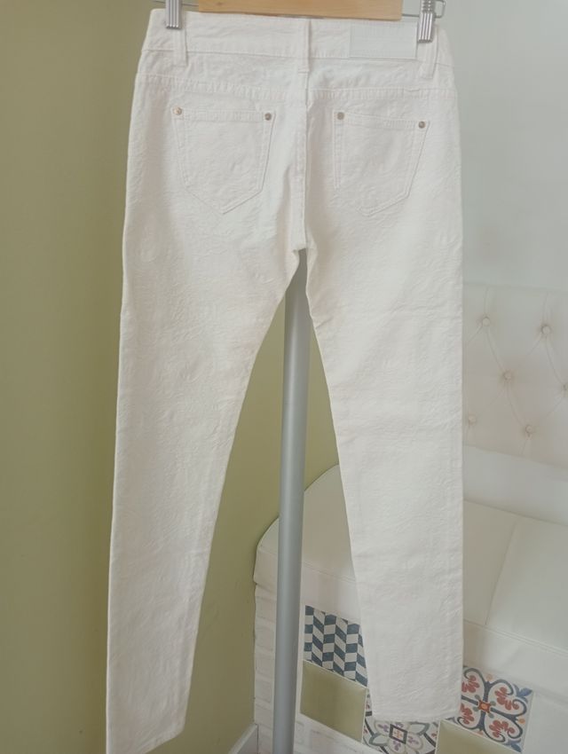 Pantalón blanco damasco