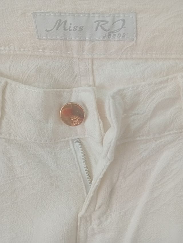 Pantalón blanco damasco