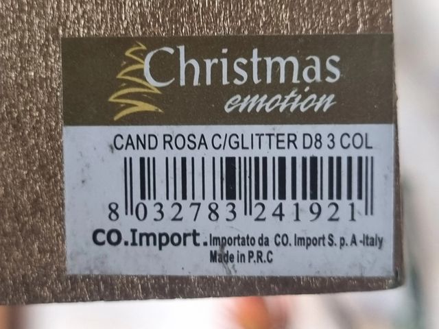 Candela rosa dorata con scatolina