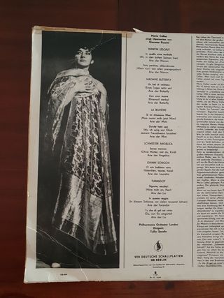 Vinilo Maria Callas cantando Puccini