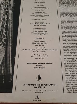 Vinilo Maria Callas cantando Puccini