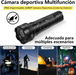 Mini Cámara Deportiva con Linterna SD 32GB