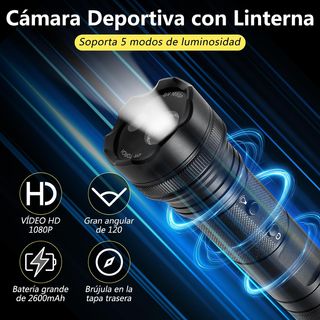 Mini Cámara Deportiva con Linterna SD 32GB