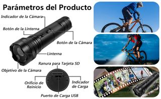 Mini Cámara Deportiva con Linterna SD 32GB