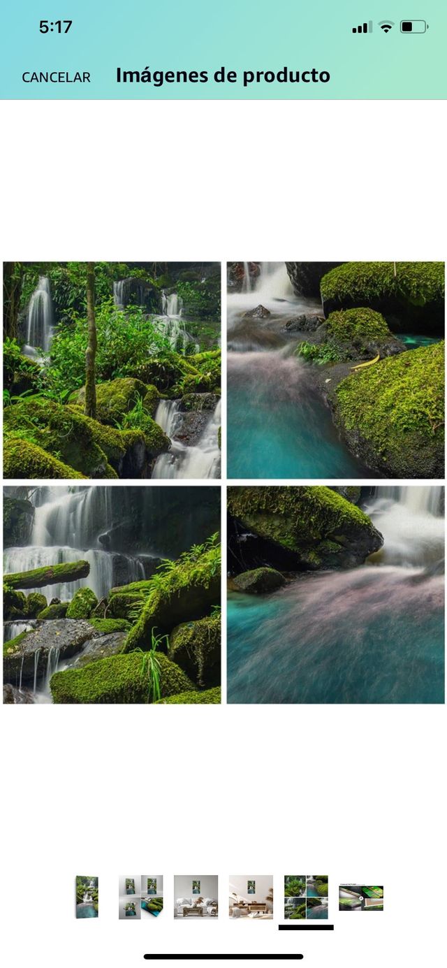 lienzo vertical cascada