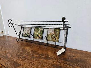 Appendiabiti in ferro battuto e ceramica